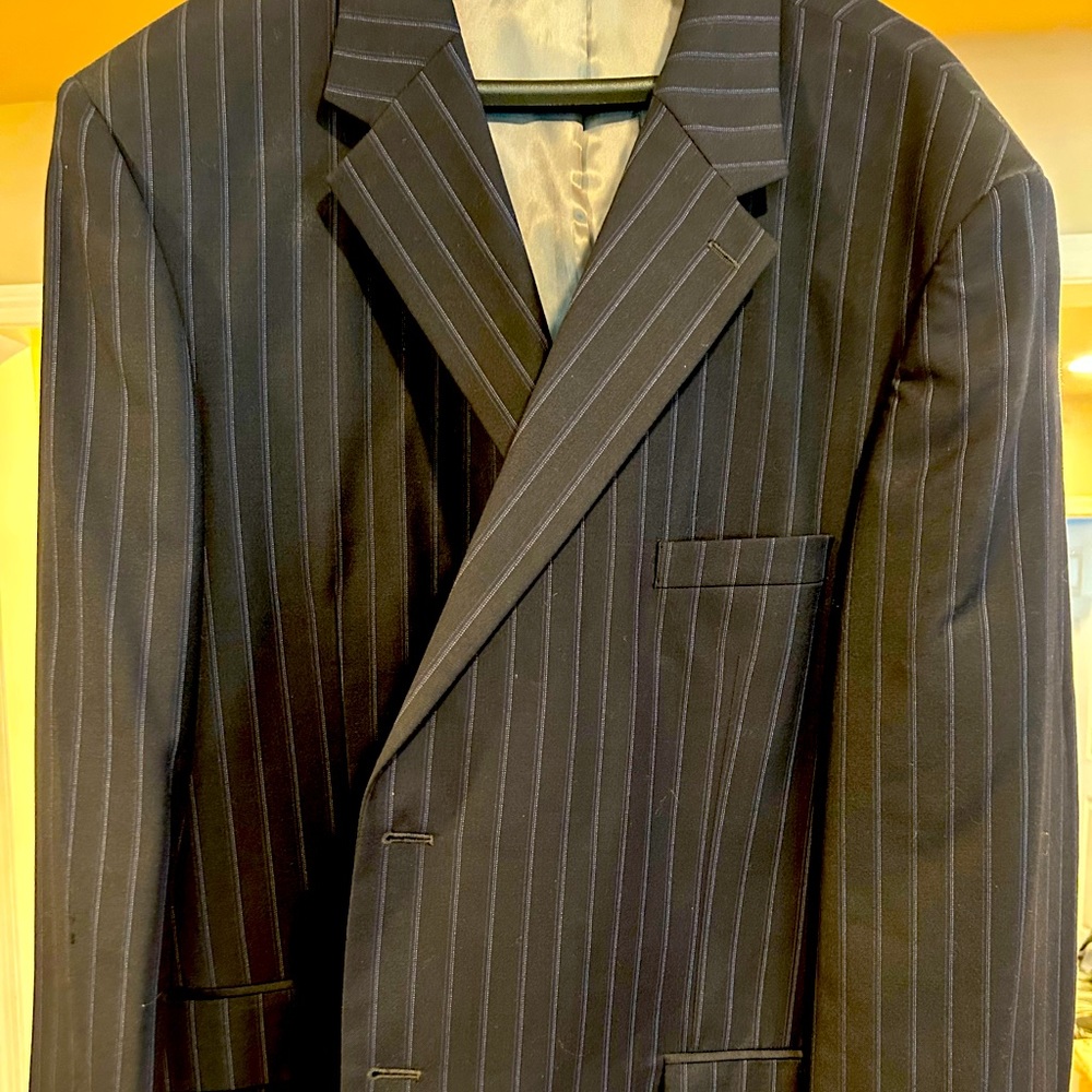Mens suit, 2pcs, Navy Blue/pinstripe